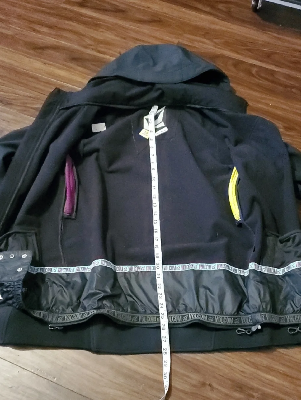 Volcom Nimbus Black Hooded Zip Jacket with Stud Detailing